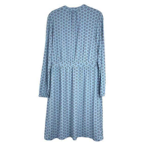 Ann Taylor Tie Neck dot Printed Dress Sz M Blue - Picture 5 of 6
